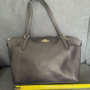 Coach Navy blue with gold hardware shoulder bag